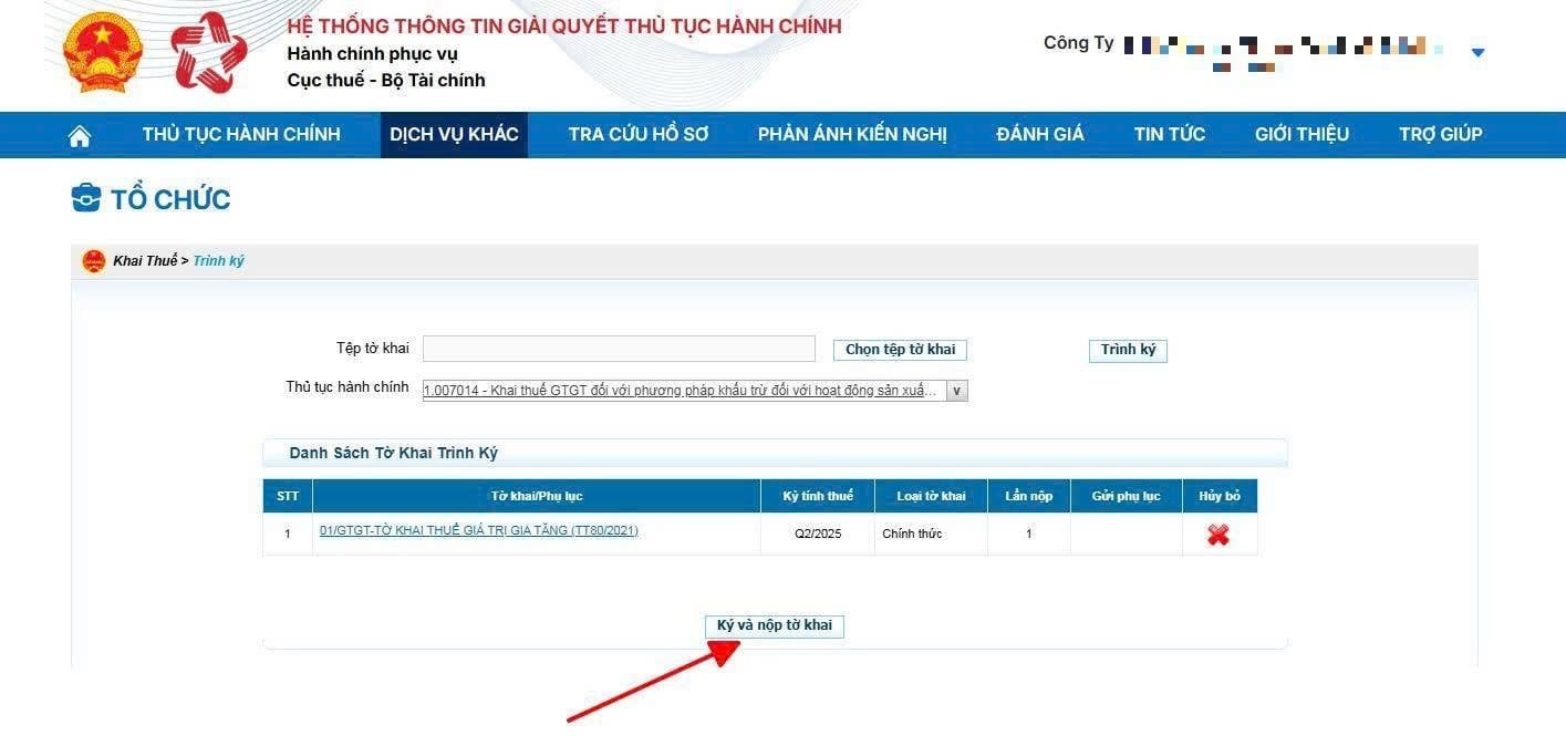 HƯỚNG DẪN CÁC BƯỚC NỘP TỜ KHAI THUẾ GTGT QUÝ 3/2025 ONLINE TRÊN CỔNG DỊCH VỤ CÔNG